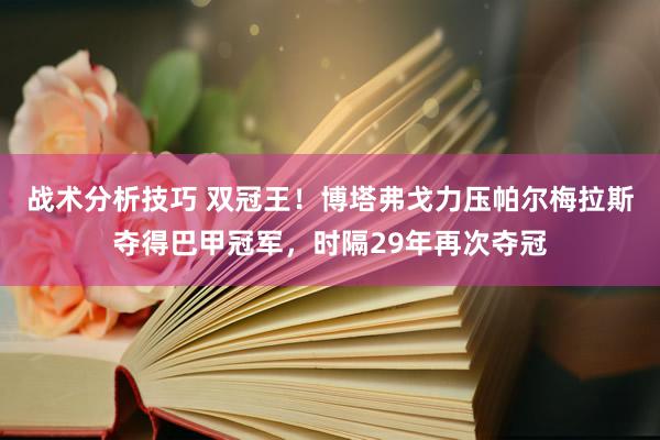 战术分析技巧 双冠王！博塔弗戈力压帕尔梅拉斯夺得巴甲冠军，时隔29年再次夺冠