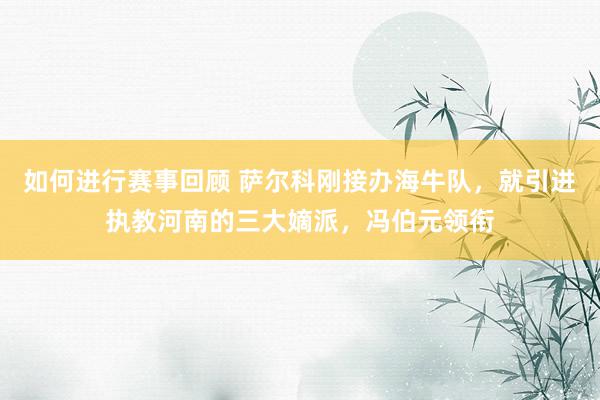 如何进行赛事回顾 萨尔科刚接办海牛队，就引进执教河南的三大嫡派，冯伯元领衔