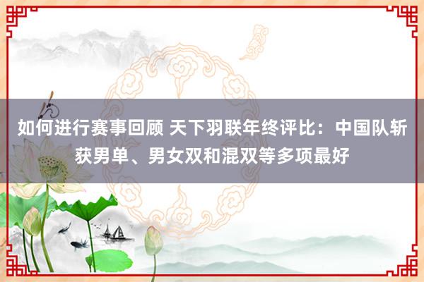 如何进行赛事回顾 天下羽联年终评比：中国队斩获男单、男女双和混双等多项最好